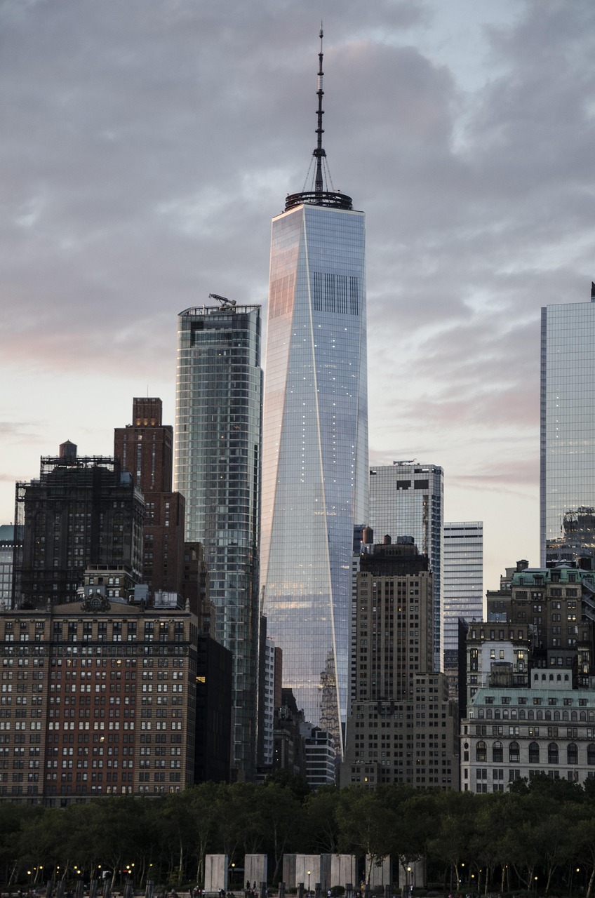 new york, city, skyline, usa, architecture, nyc, skyscrapers, evening, sundown, new york, new york, new york, new york, new york, usa